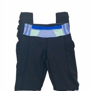 LULULEMON Speed Tight Ruched sides- Black. Size 2